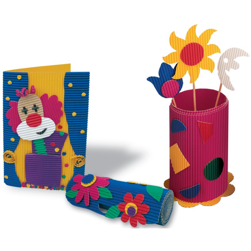 folia golfkarton vel, 250×350 mm, gekleurd, 10 stuks