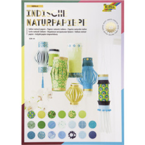 folia natuurpapierblok Kerala A4, handgemaakt, blauw/groen, 20 vel