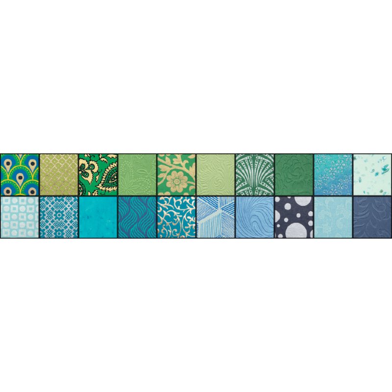 folia natuurpapierblok Kerala A4, handgemaakt, blauw/groen, 20 vel