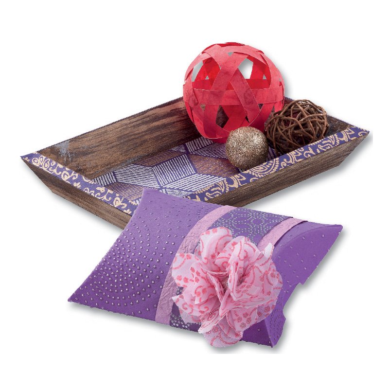 folia natuurpapierblok Punjab A4, handgemaakt, roze/paars, 20 vel