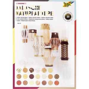folia natuurpapierblok Rajasthan A4, handgemaakt, goud/bruin, 20 vel