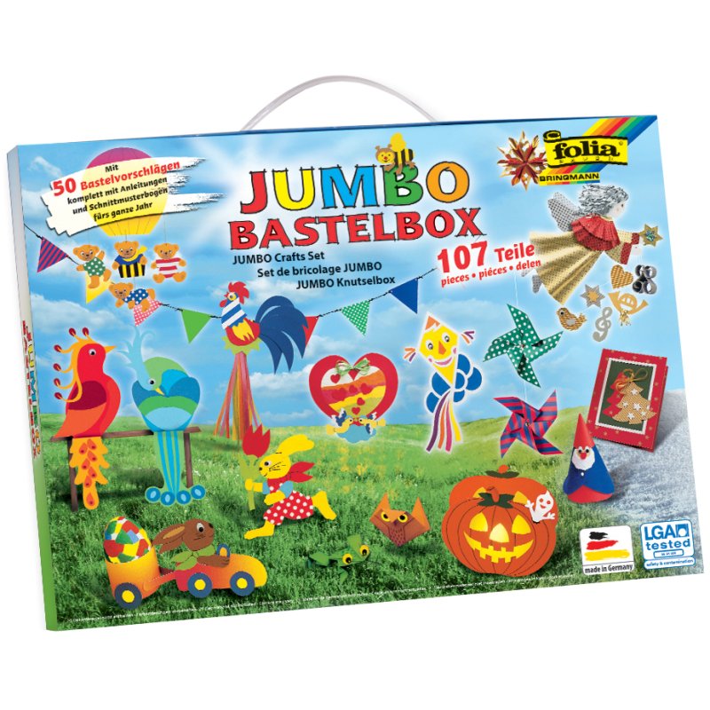folia knutselset Papier XL, 107-delig, in kofferoptic