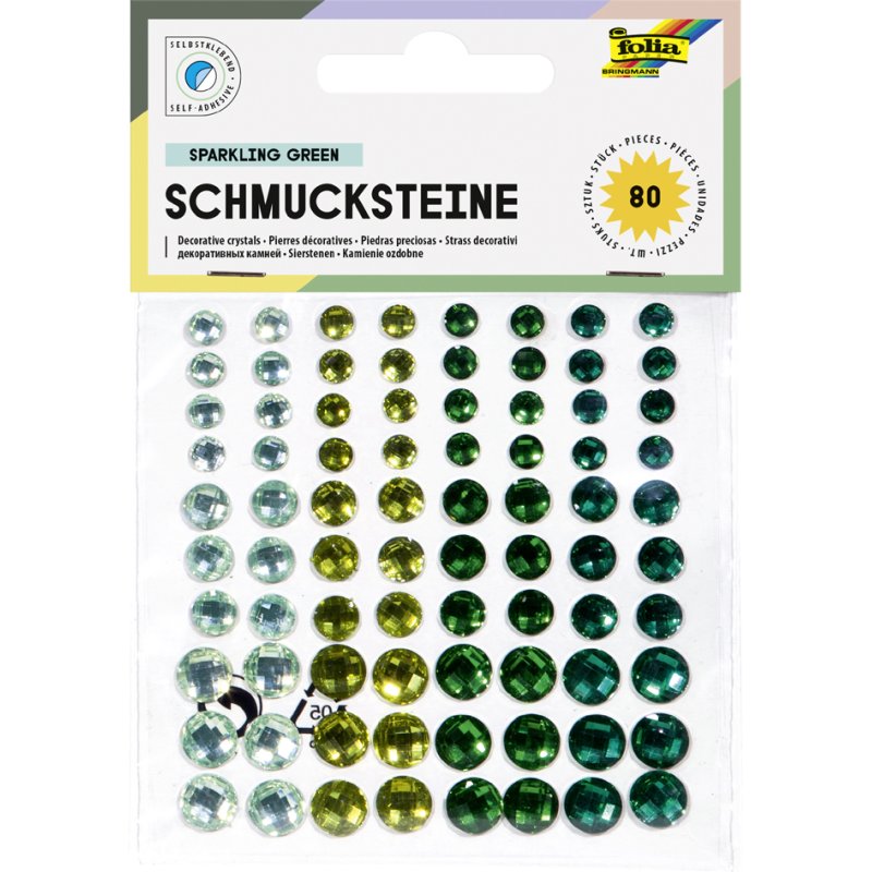 folia diepzee-strass, zelfklevend, blauw, 80 stuks