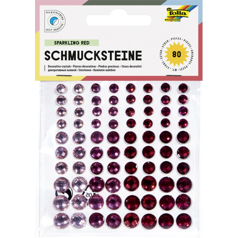 folia diepzee-strass, zelfklevend, blauw, 80 stuks