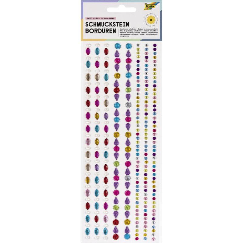 folia siersteenrand Candy 2, zelfklevend, verschillende vormen en kleuren, 8 bordures