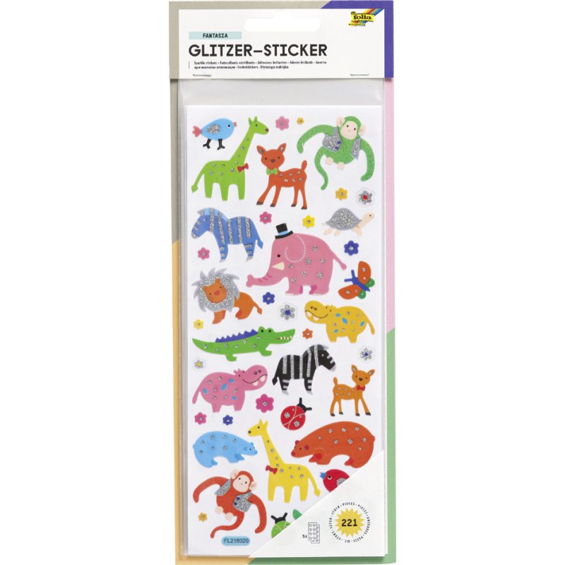 folia fonkelende stickers Fantasia, transparant dragermateriaal, 100×230 mm, 5 vel