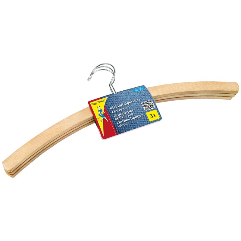 Peggy Perfect cintres en bois, naturel, 420 mm, lot de 3
