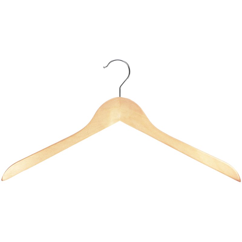 Peggy Perfect clothes hangers without bridge, natural, metal hooks, 440 mm