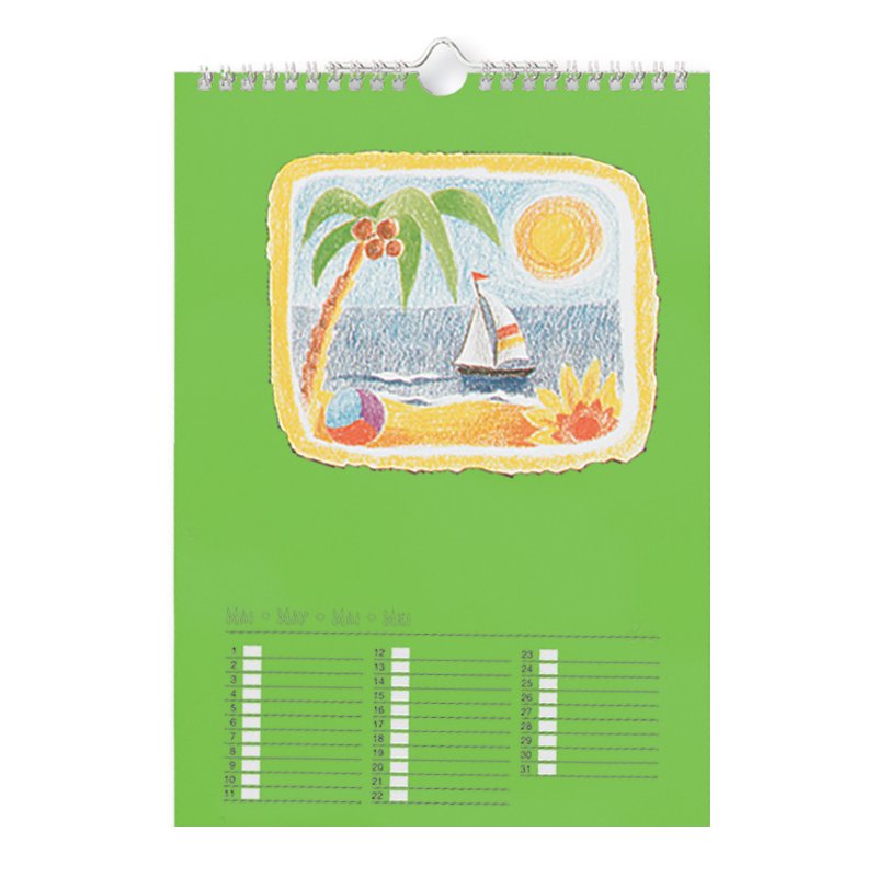 folia creatieve wandkalender A4, spiraalgebonden, wit, 13 vel