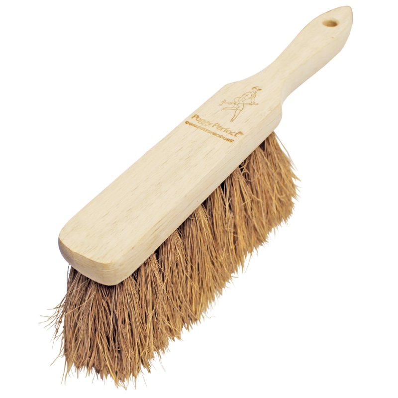 Peggy Perfect handbezem met kokosborstels, naturel, robuuste houten steel, 280 mm