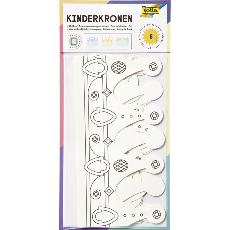 folia kinderkreon van karton, voorgedrukte contouren, verschillende modellen, 6 stuks