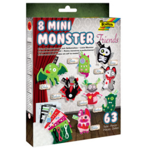 folia naaiset Kleine Monstervriendjes, 8 mini-monsters, inclusief vilt en stickgarn