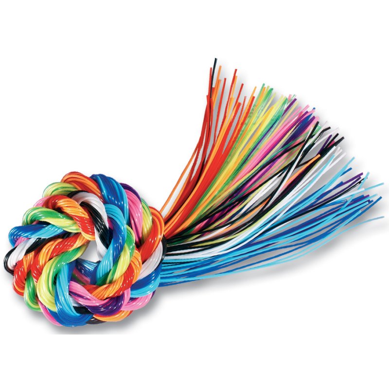 folia gekleurde vlecht-/wafelkoord, 1,8 mm × 1 m, gekleurd sortiment, 100 stuks