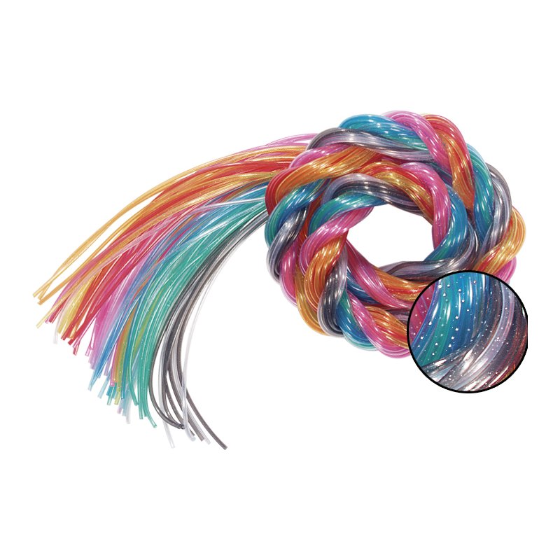 folia gekleurde vlecht-/wafelkoord, 1,8 mm × 1 m, gekleurd sortiment, 100 stuks