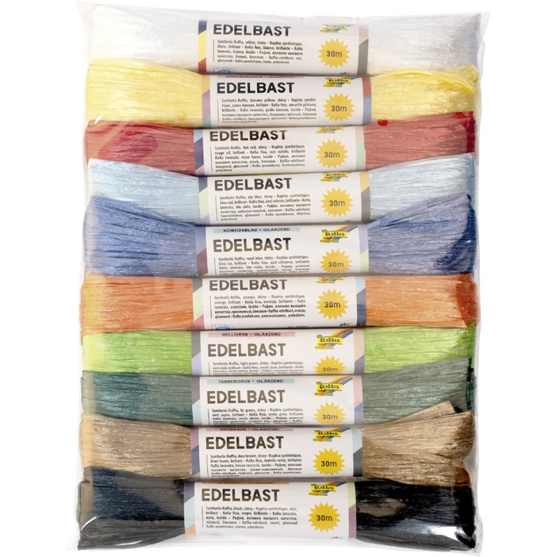 folia edelbasttape, gekleurd gesorteerd, 40 mm × 30 m, 10 bundels