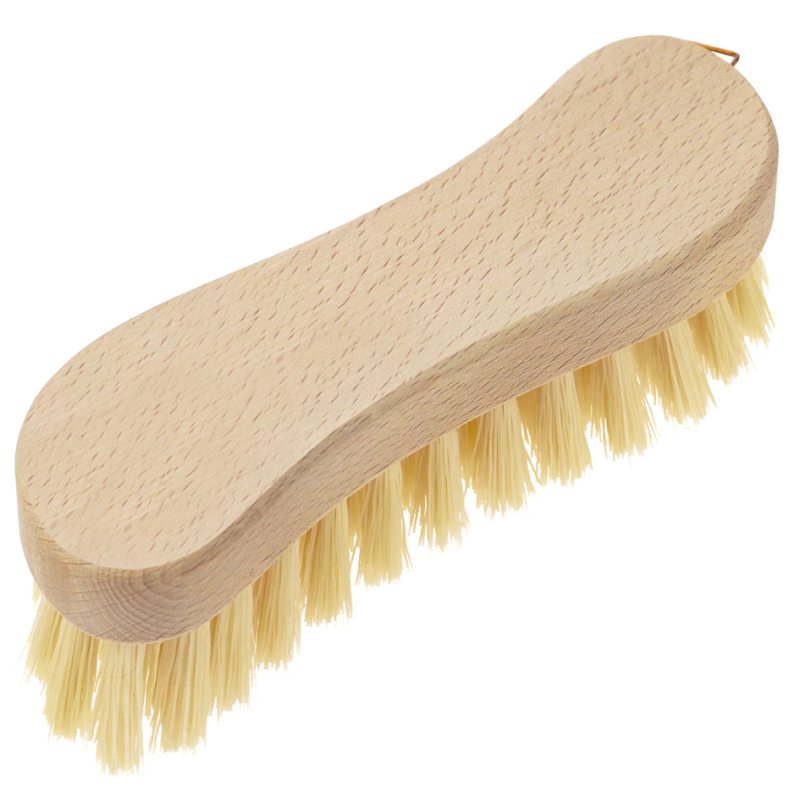 Peggy Perfect brosse à récurer en bois, naturel, forme S, brosses en fibres synthétiques, 210 mm