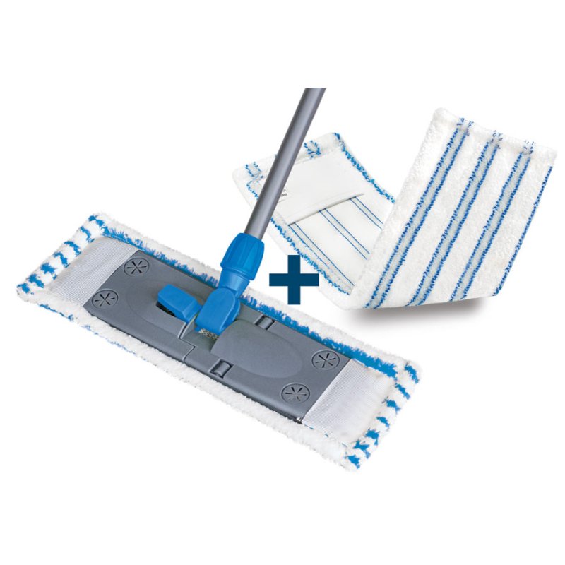 Peggy Perfect balai avec manche télescopique, microfibre, extensible jusqu'à 1300 mm, y compris 2 housses