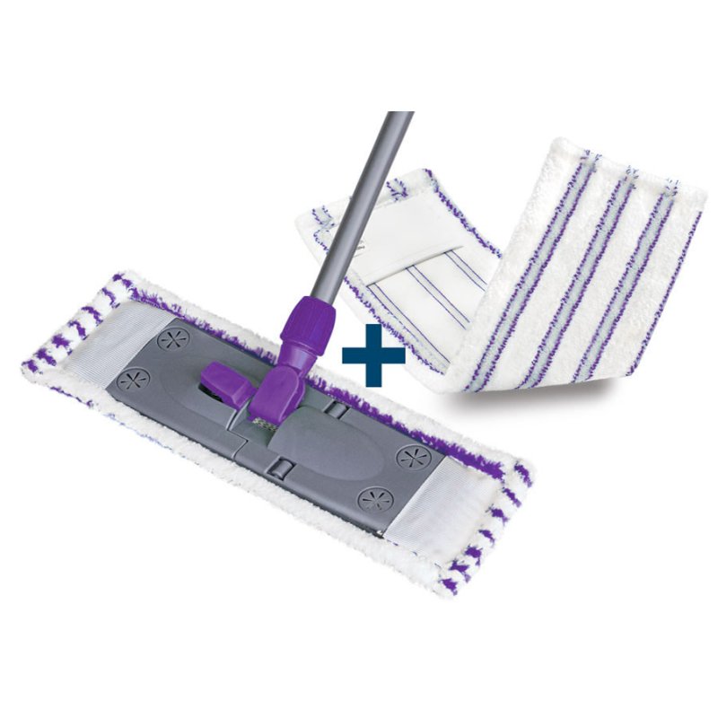 Peggy Perfect balai avec manche télescopique, microfibre, extensible jusqu'à 1300 mm, y compris 2 housses