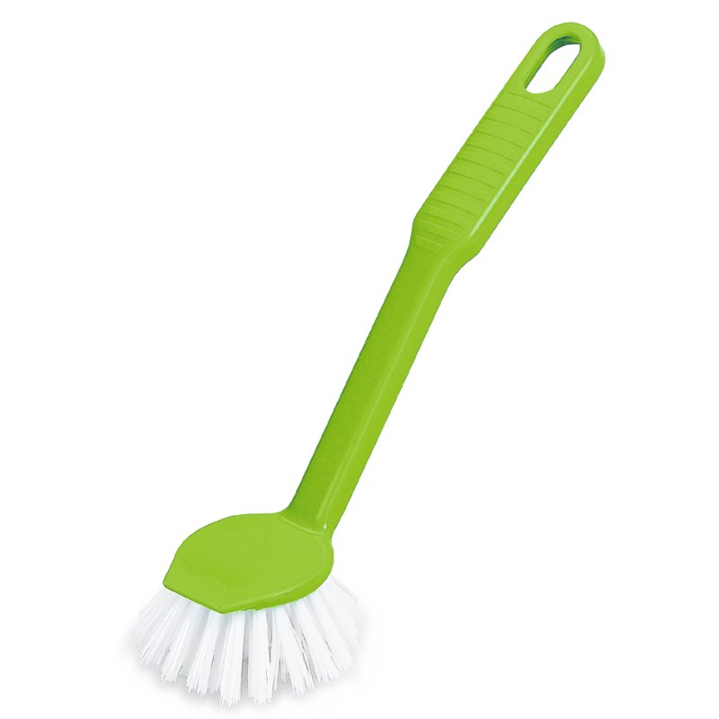 Peggy Perfect brosse à vaisselle plastique rond, avec racloir, brosses nylon, 220 mm
