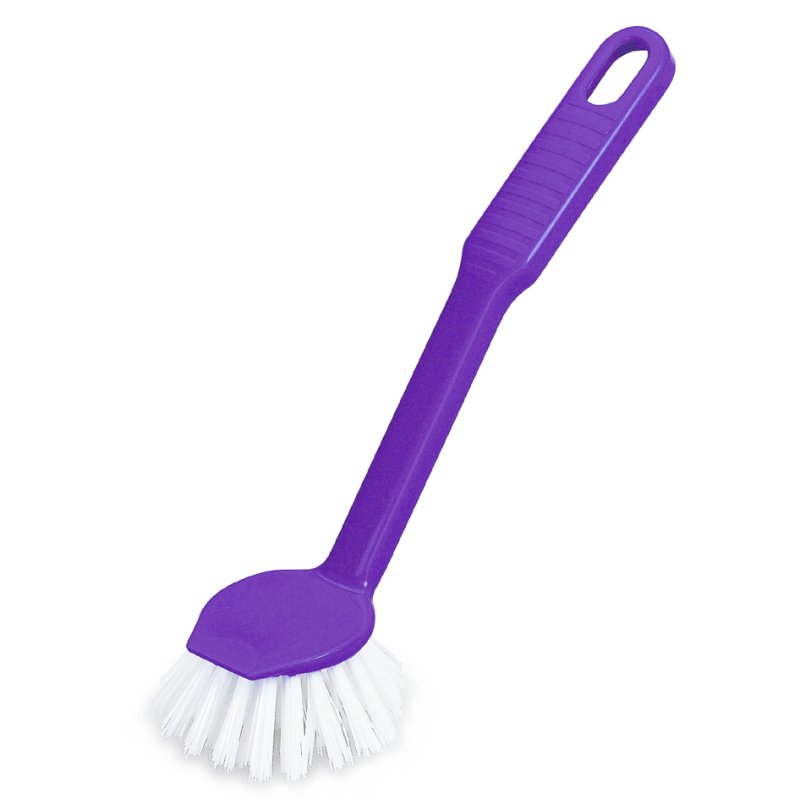 Peggy Perfect brosse à vaisselle plastique rond, avec racloir, brosses nylon, 220 mm