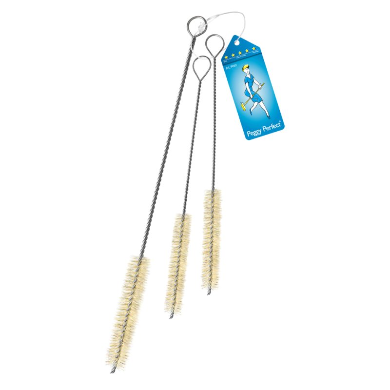 Peggy Perfect tube brush twisted wire, natural bristles, set of 3