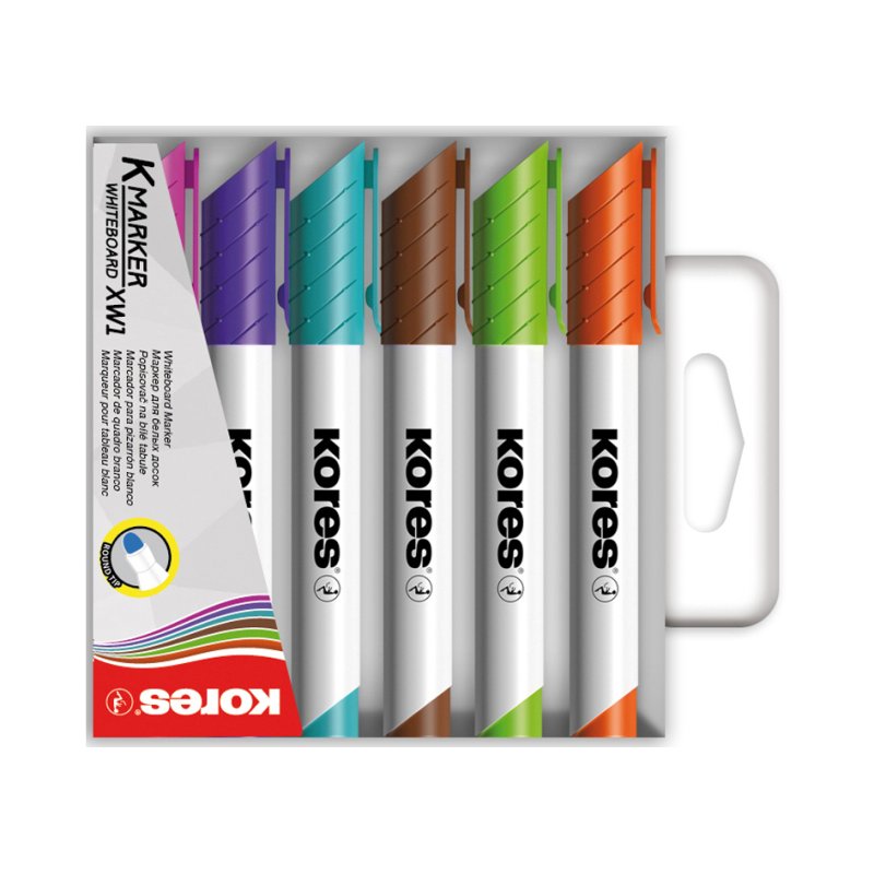 Kores whiteboard markers K MARKER XW2, chisel tip, 10 colours, pouch of 10 pieces