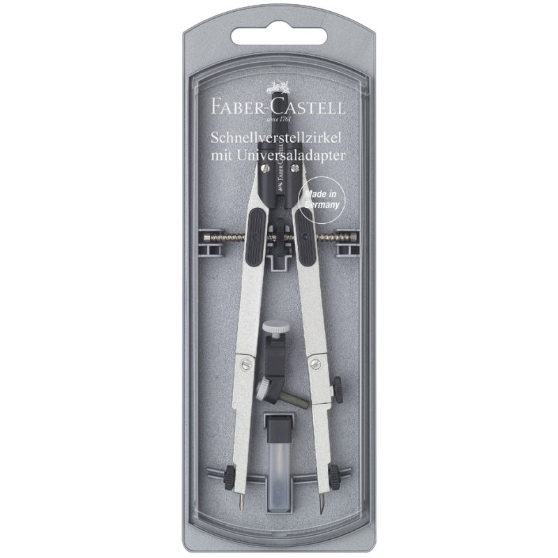 Faber-Castell compas à réglage rapide, argent/noir, 170 mm