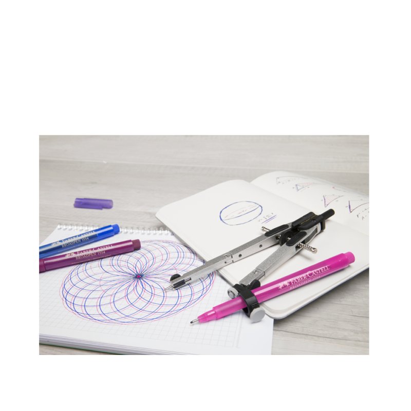 Faber-Castell compas à réglage rapide, argent/noir, 170 mm