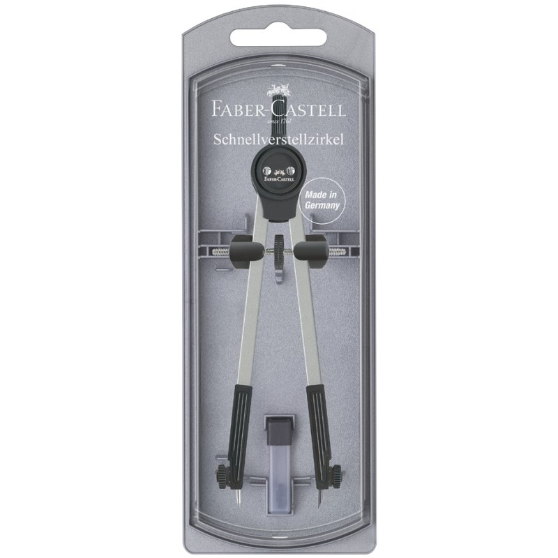 Faber-Castell compas géant, argent/noir, 340 mm diamètre, 170 mm