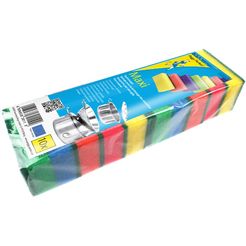 Peggy Perfect éponge à récurer maxi, 85 × 55 mm, assortiment coloré, 10 pièces