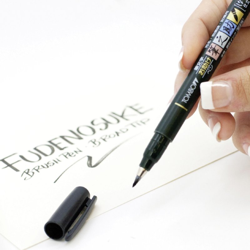 Tombow kalligrafiepen Fudenosuke, hardheid 2, zwart