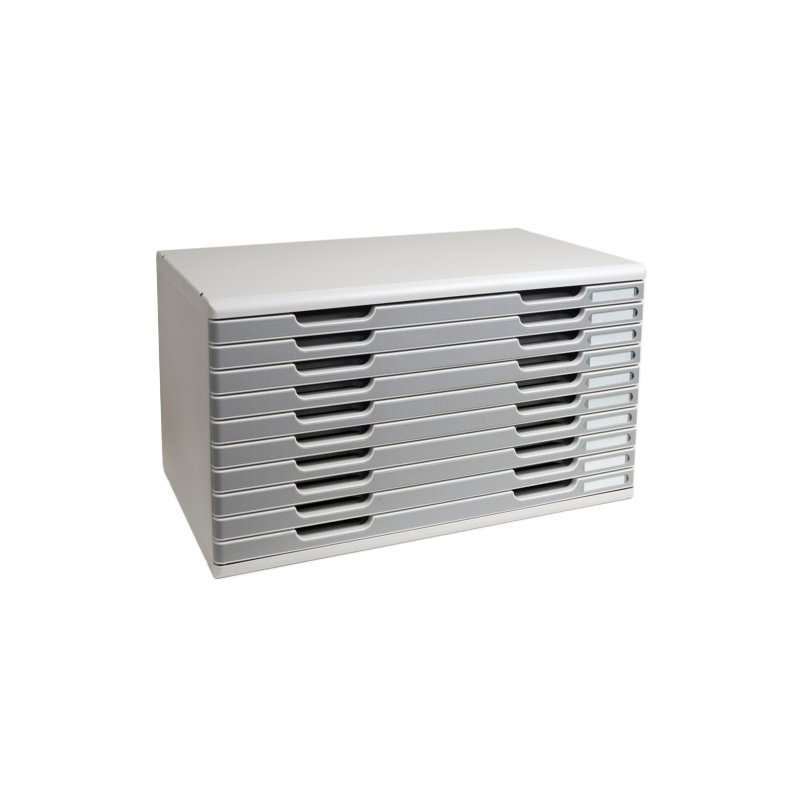 EXACOMPTA ladenkast MODULO A3, 10 laden, steengrijs