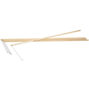 folia houten lantaarnstok, sparrenhout, 600 mm, 8 mm diameter
