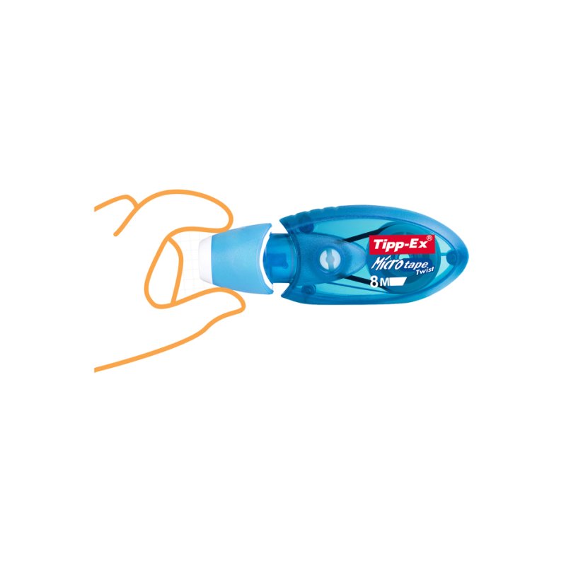 Tipp-Ex correctietape Micro Tape Twist, transparant-blauw, 10 stuks
