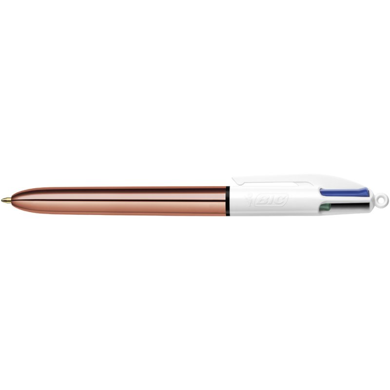 BIC 4 couleurs stylo bille métallisé, rechargeables, fuchsia, 0,32 mm