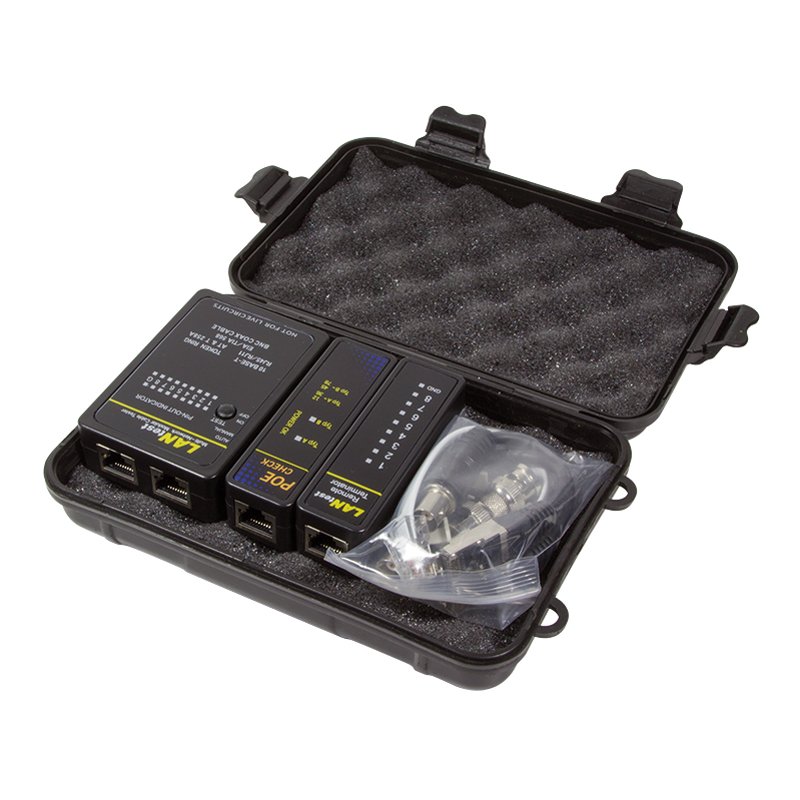 LogiLink testeur de câble réseau avec détecteur PoE, RJ11/RJ12/RJ45/BNC, noir