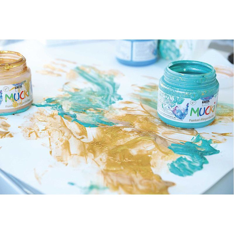 KREUL pot de peinture au doigt Chérie, couleur or, à base d'eau, 150 ml