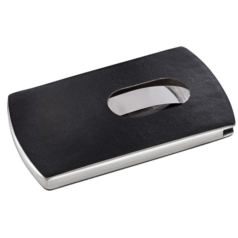 Sigel business card holder Snap, stainless steel, silver, 12 cards