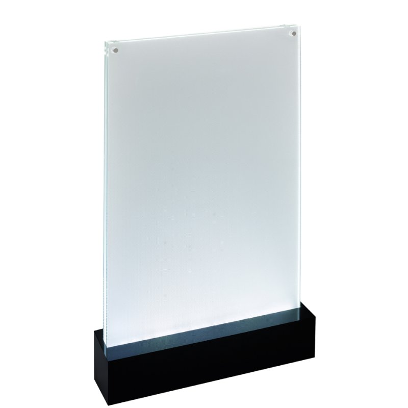 Sigel LED Lampadaire de Bureau luminous A4, acryl, noir/transparent