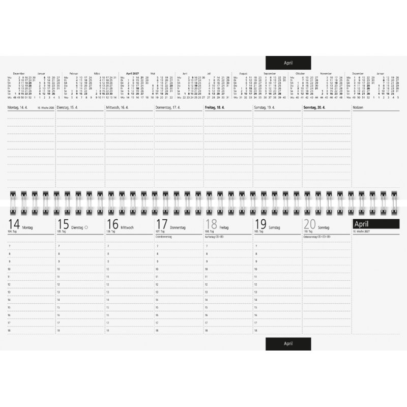Rido idé Desk Calendar Sequenz 2027, blue, 297 x 105 mm