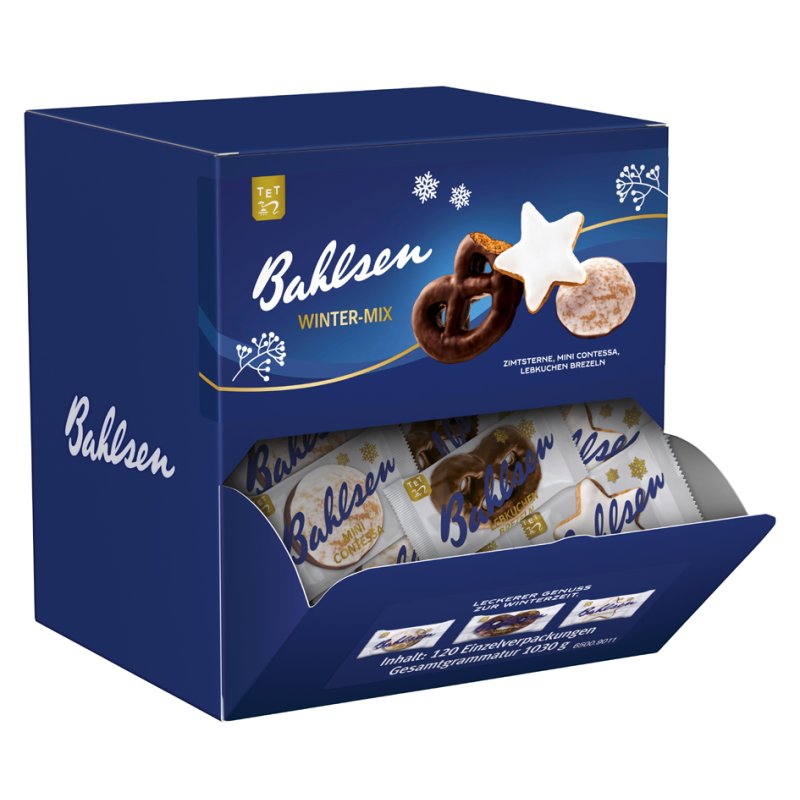 Bahlsen Winter-Mix, biscuits de Noël en boîte de présentation