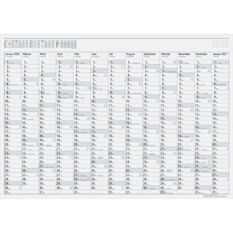 rido idé wall calendar young, 860×610 mm, washable