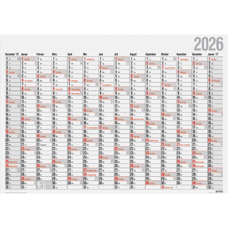 rido idé wandkalender Office1, 980×685 mm, 14 maanden