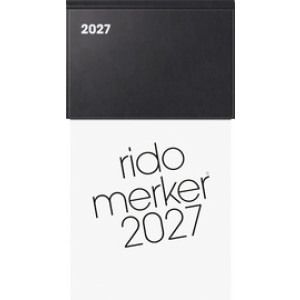 rido idé Tischkalender Merker Miradur 2027, zwart, 108 x 201 mm