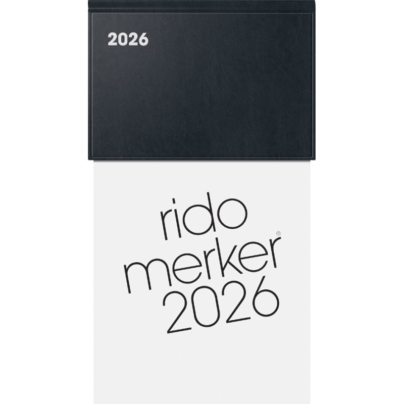 rido idé Tischkalender Merker Miradur 2027, zwart, 108 x 201 mm