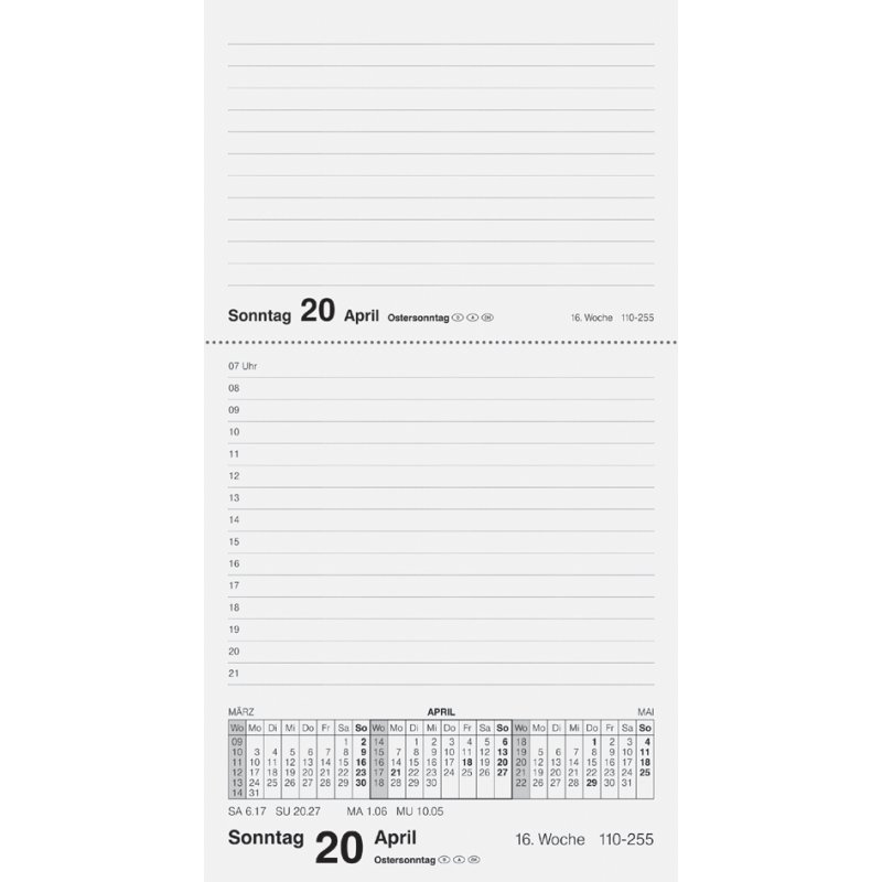 rido idé Tischkalender Merker Miradur 2027, zwart, 108 x 201 mm