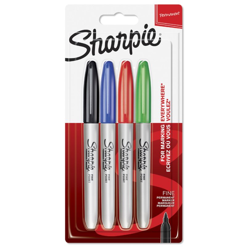 Sharpie marqueurs permanents FINE, pointe ronde 1,0 mm, 24 pièces
