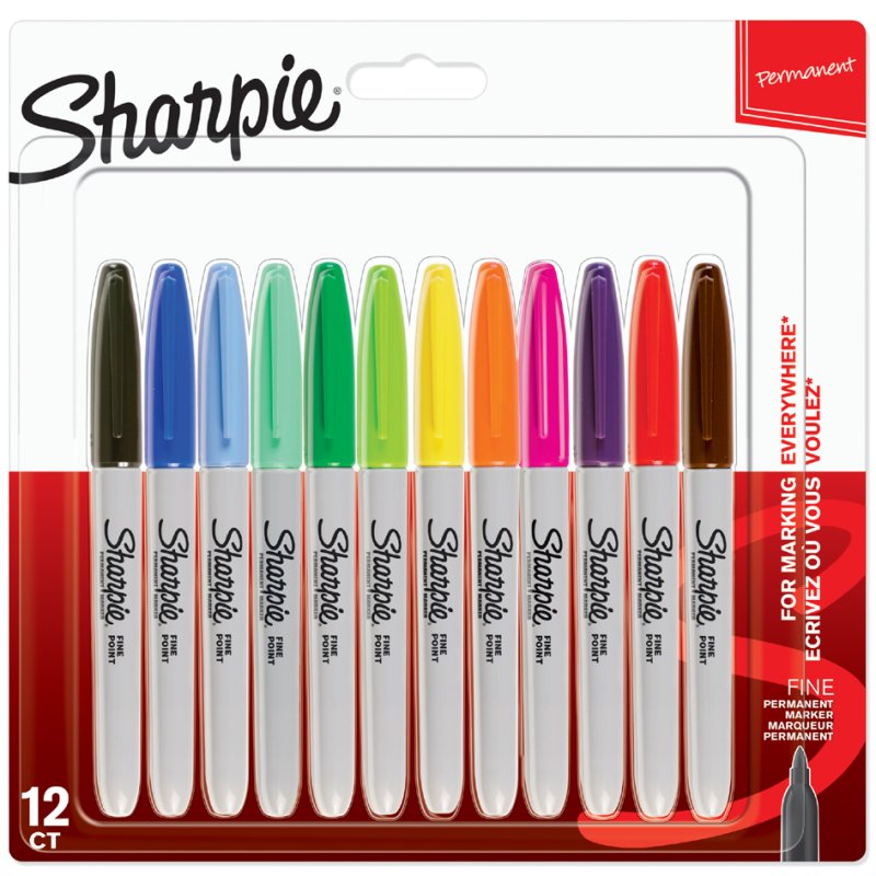 Sharpie marqueurs permanents FINE, pointe ronde 1,0 mm, 24 pièces