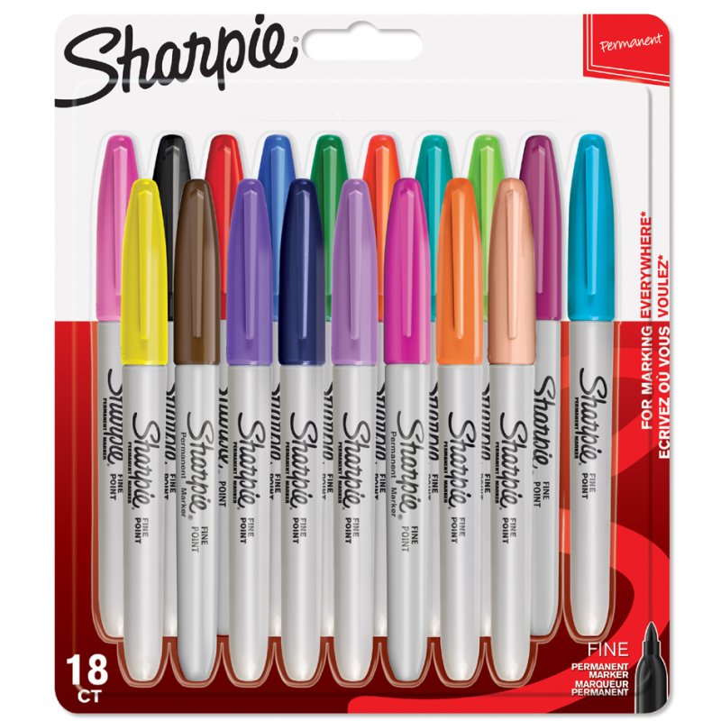 Sharpie marqueurs permanents FINE, pointe ronde 1,0 mm, 24 pièces