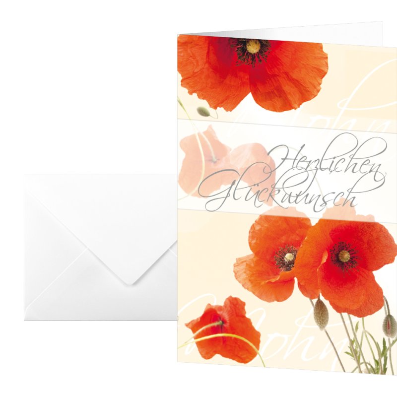 sigel congratulations card Fortune, 115 × 170 mm, printable, 10 cards with envelopes